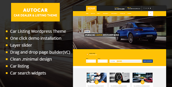 Car Dealer WordPress Theme - Auto Car - Directory & Listings Corporate