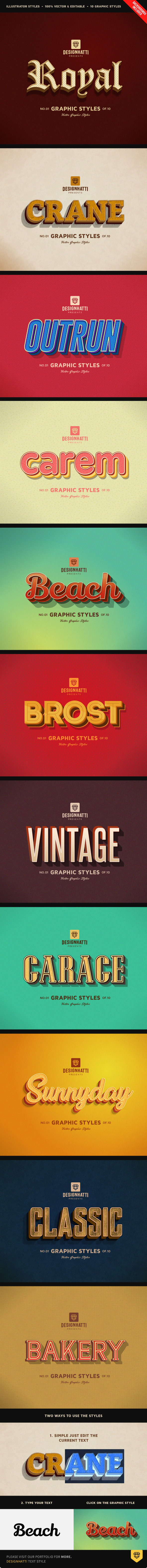 Retro Vintage Text Styles Vol.03 - Styles Illustrator