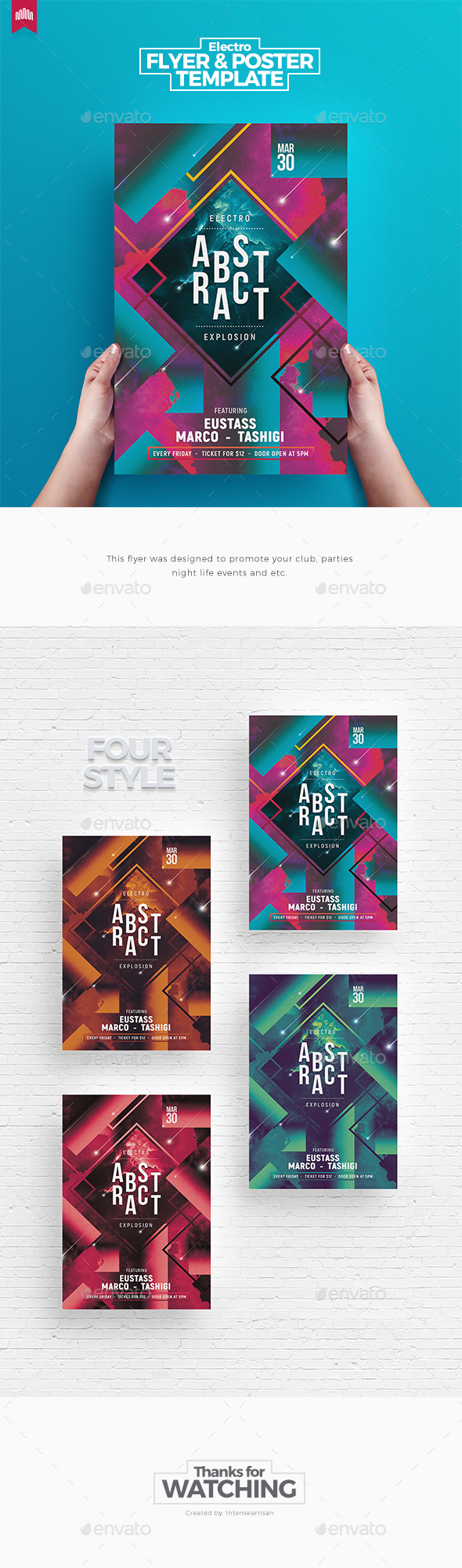 Electro Abstract - Flyer Template - Clubs & Parties Events