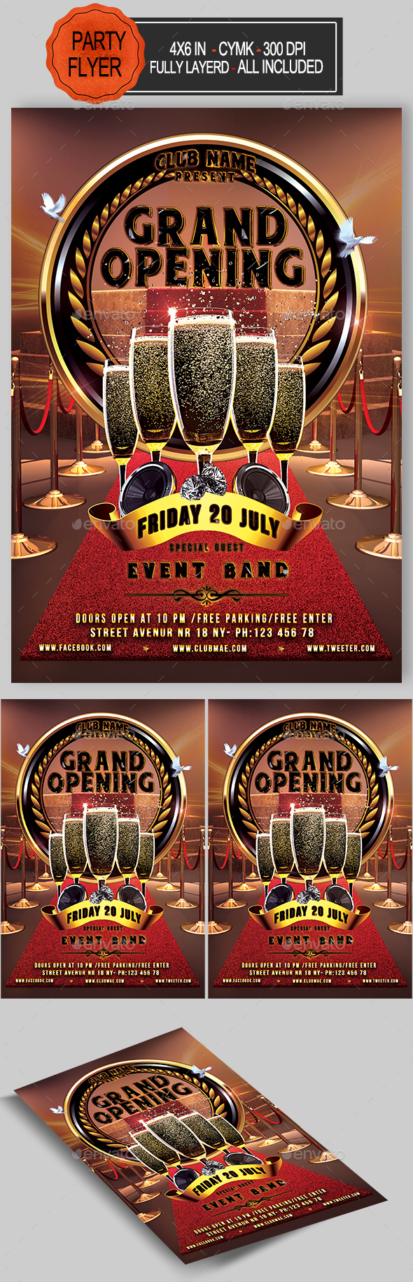 Grand Opening Flyer - Clubs & Parties Events