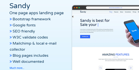 SANDYWP - Apps Landing Page WordPress Theme - 6