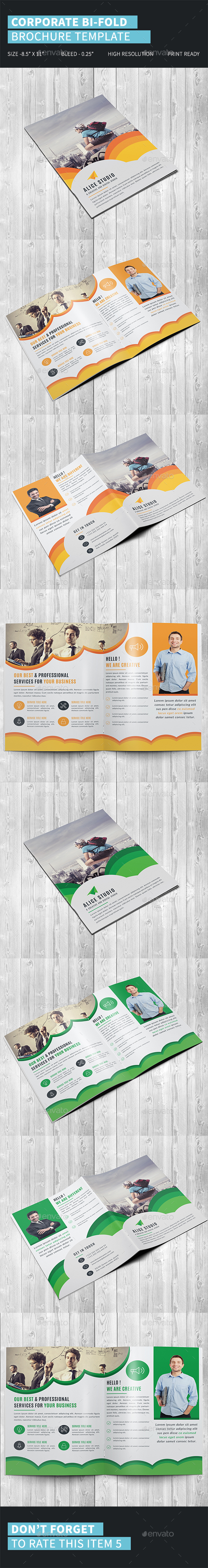 Corporate Bi-Fold Brochure Template - Corporate Brochures