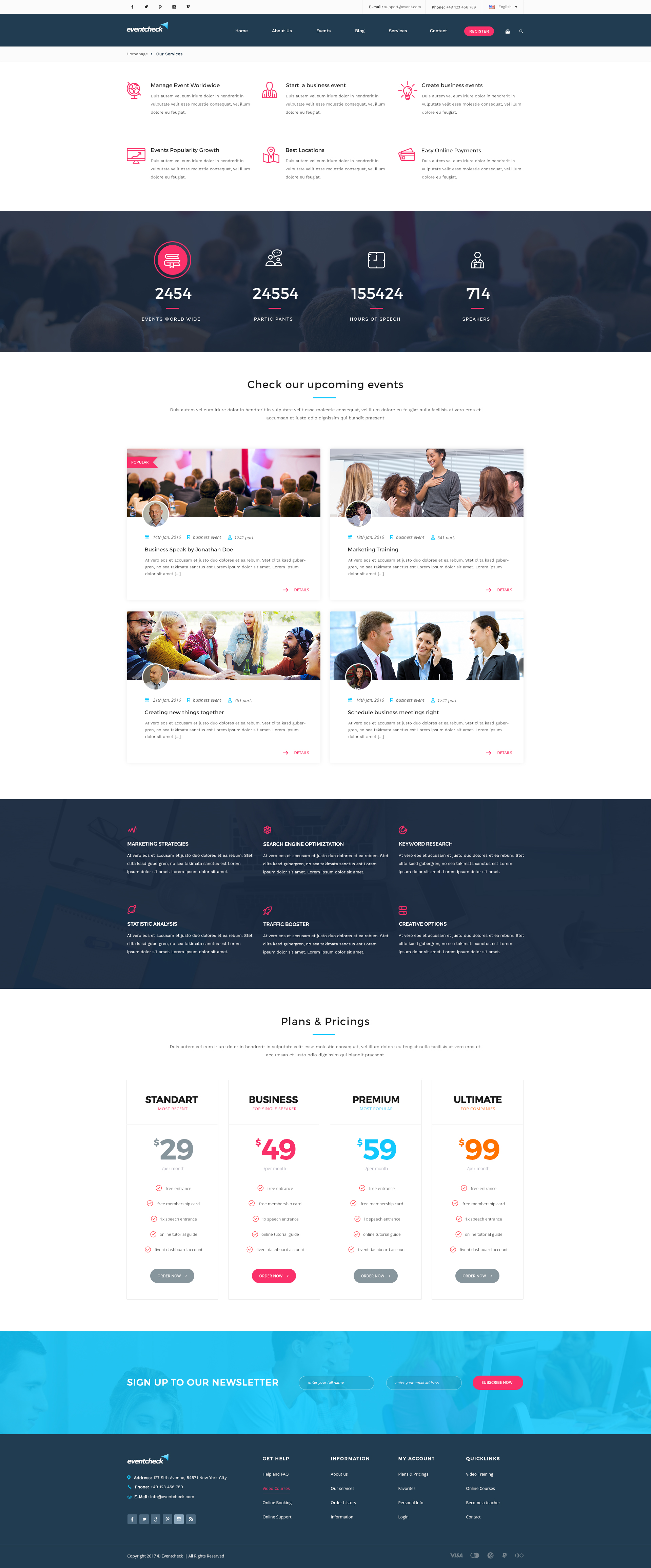 Eventcheck - Meeting, Conference & Event PSD template