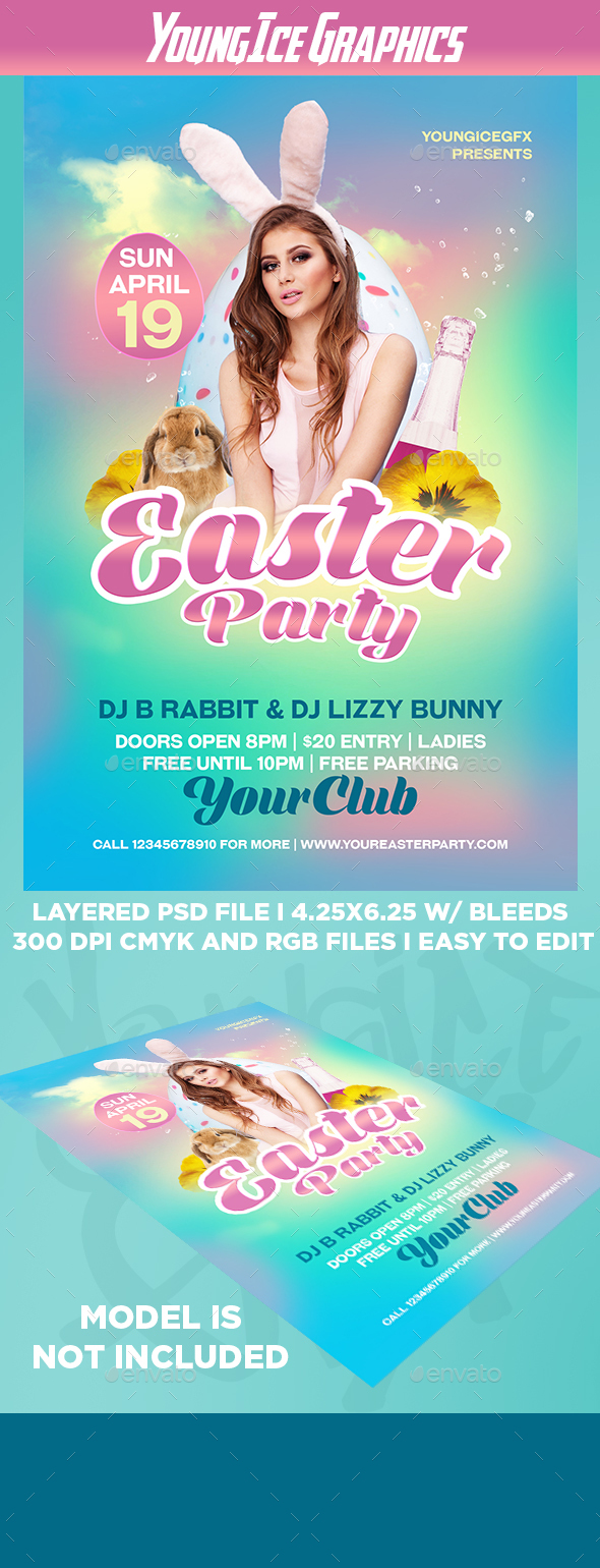 Easter Party Flyer Template - Clubs & Parties Events