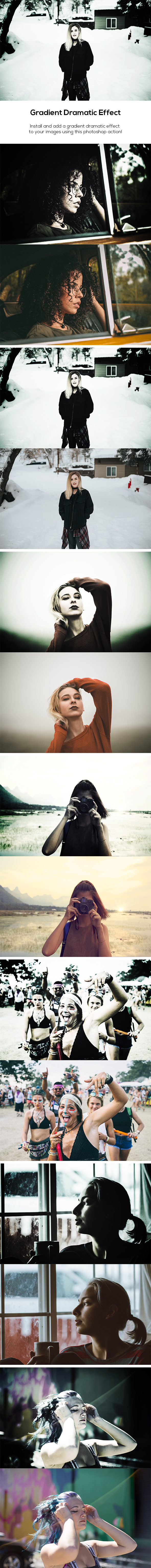 Gradient Dramatic Effect Action - Photo Effects Actions