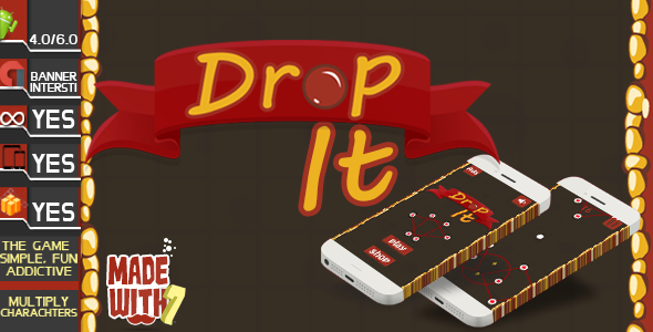 Drop It Game Template | Admob (Banner + Interstitial ) +in game purchase - CodeCanyon Item for Sale