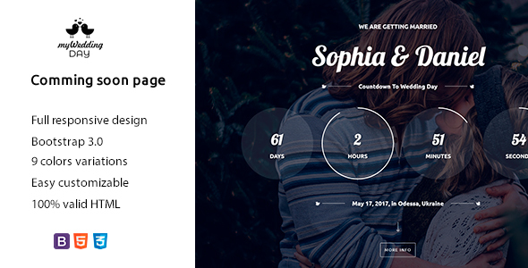 myWeddingDay - Coming Soon - Wedding Site Templates