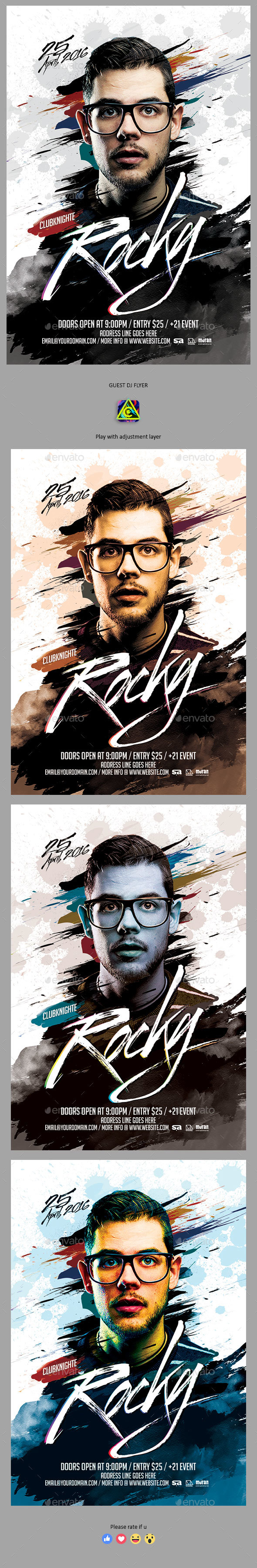 Guest DJ Flyer - Clubs & Parties Events