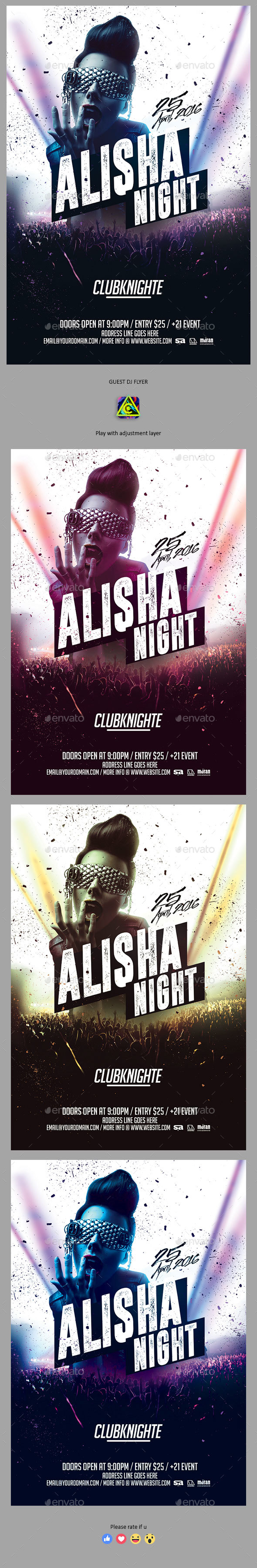 Guest DJ Flyer - Clubs & Parties Events