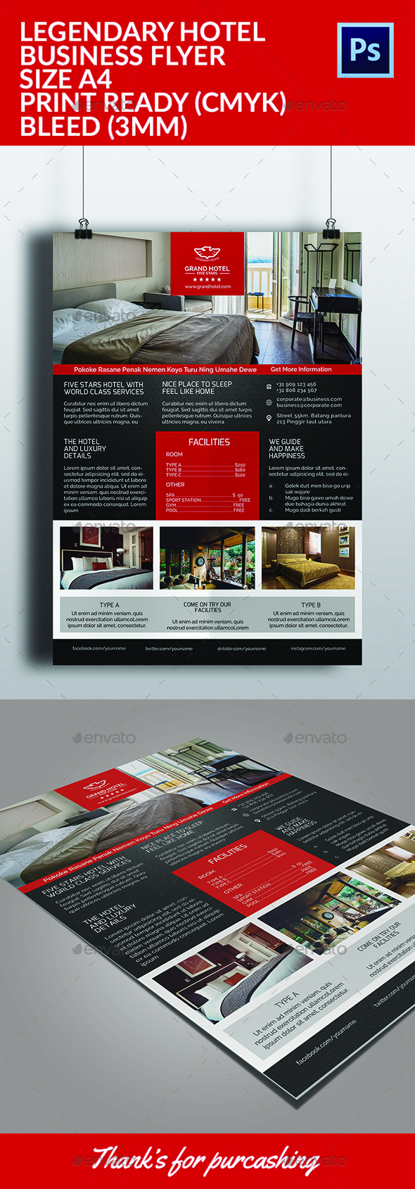 Legendary Hotel Flyer Template - Commerce Flyers