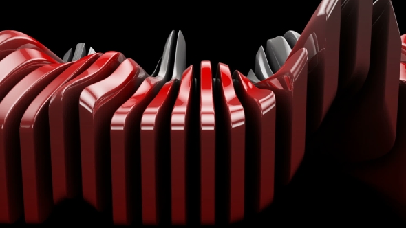 Metallic Wave Shapes Flowing Motion, Glossy Hi-tech Futuristic Style