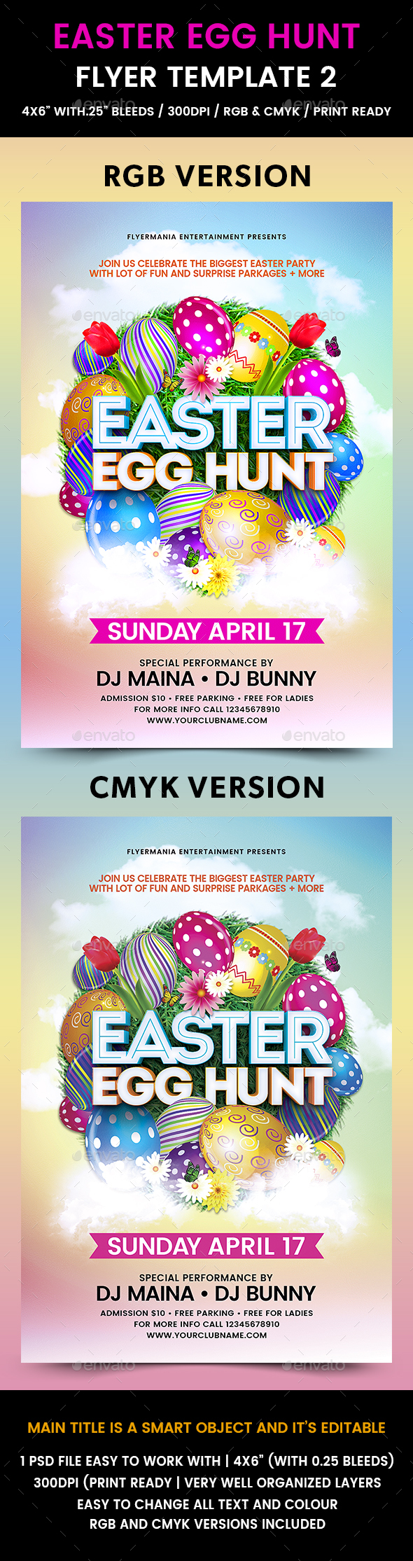 Easter Egg Hunt Flyer Template 2 - Holidays Events