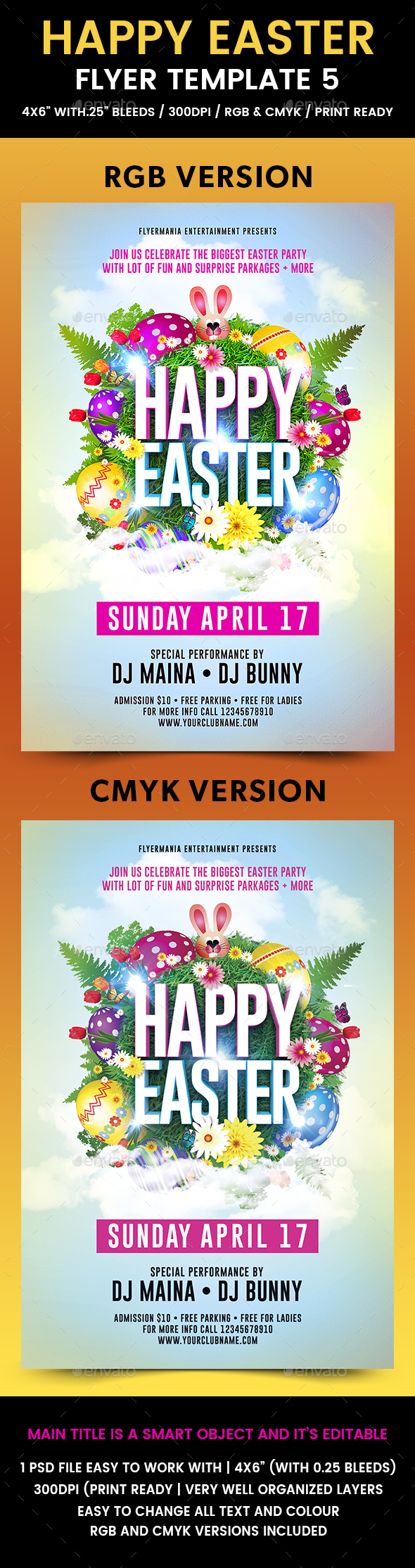 Happy Easter Flyer Template 5 - Flyers Print Templates