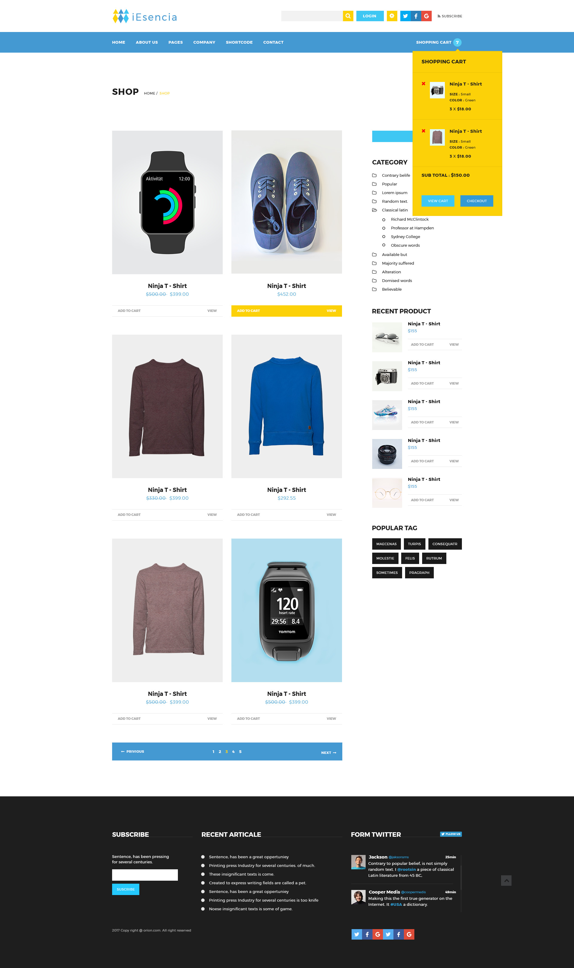 iEsencia Multipurpose Corporate PSD Template by LinearTheme ThemeForest