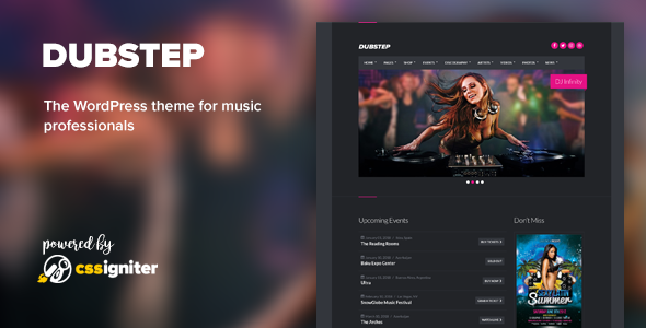 Dubstep - Premium Music WordPress Theme - Music and Bands Entertainment