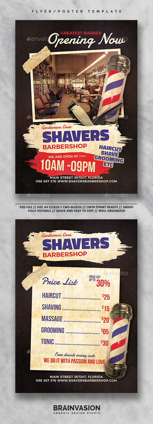 Barbershop Flyer/Poster Template Vol.01 - Commerce Flyers