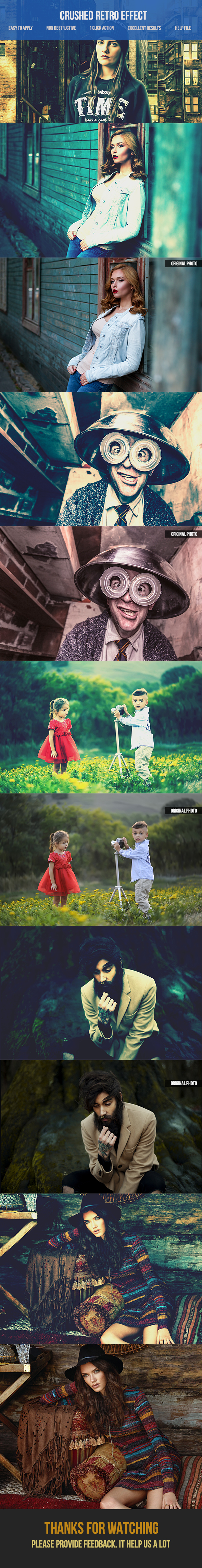 Crushed Retro Photoshop Action - Photo Effects Actions