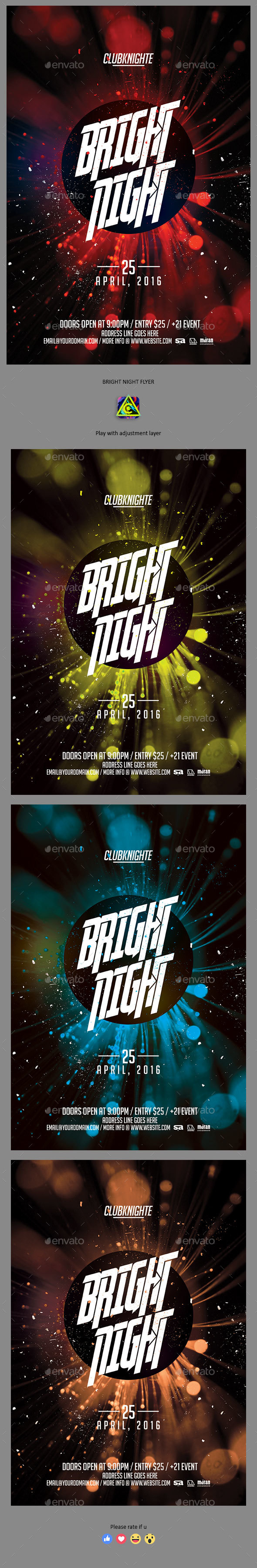 Bright Night Flyer - Clubs & Parties Events