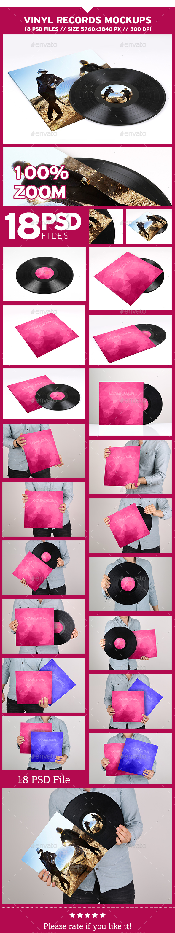 Vinyl Records Mockups - Product Mock-Ups Graphics