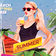 Summer 80's Synthwave Flyer Template - GraphicRiver Item for Sale