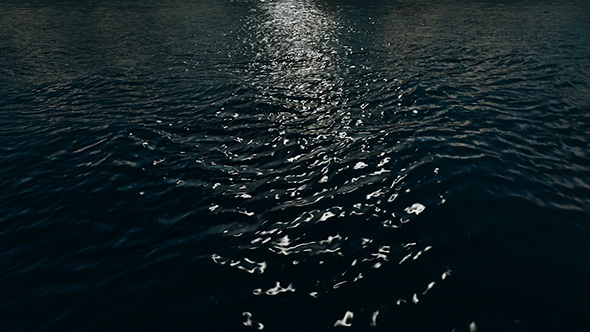 Moonlight Reflection On Slow Motion Waves