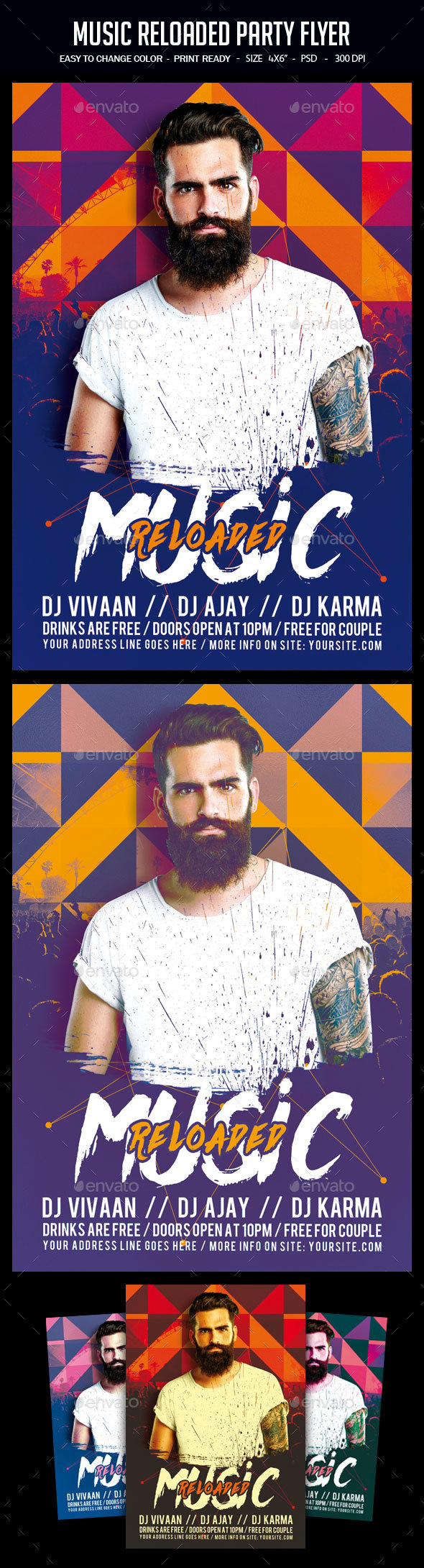 Music Reloaded Party Flyer - Clubs & Parties Events