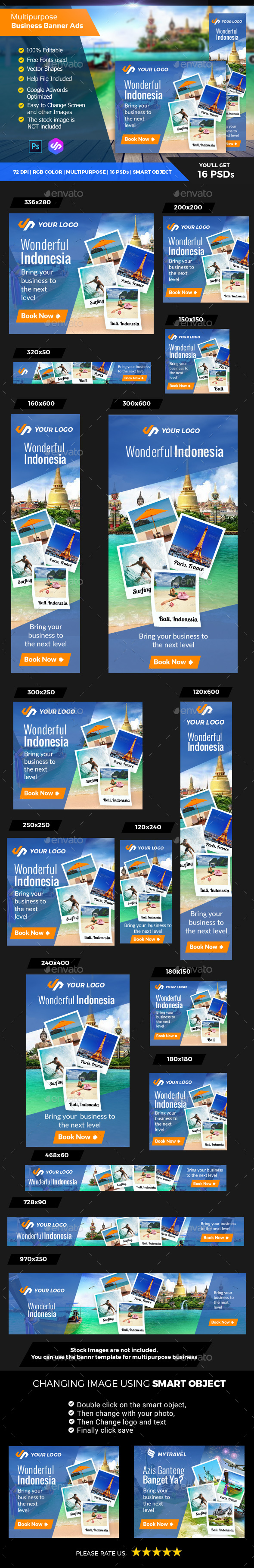 Travel Banner Ads - Banners & Ads Web Elements