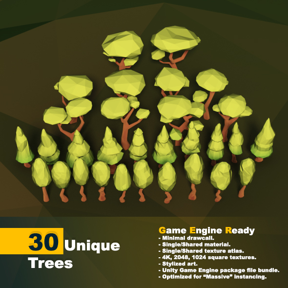 Low Poly Trees - 3Docean 19665571