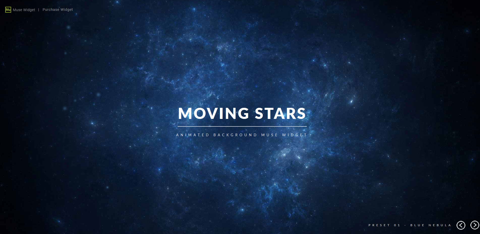 Moving Stars Animated Background Muse Widget By Evunk CodeCanyon