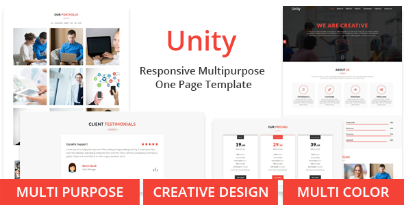 Extraordinary Unity - One Page Multipurpose Responsive Template
