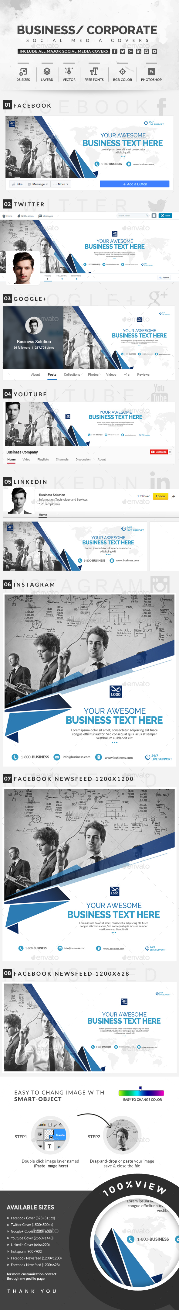 Social Media Covers - Social Media Web Elements