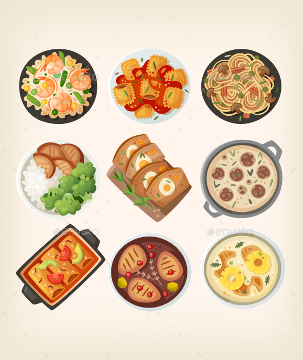 Homemade Dinner Dishes - Food Objects