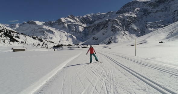 Woman Cross-country Skiing