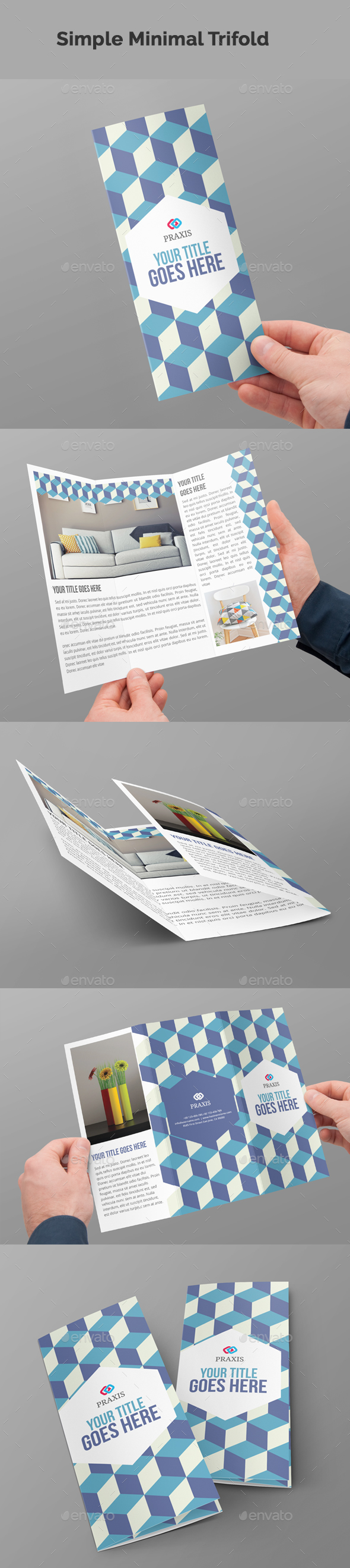 Simple Minimal Tri-Fold Brochure - Brochures Print Templates