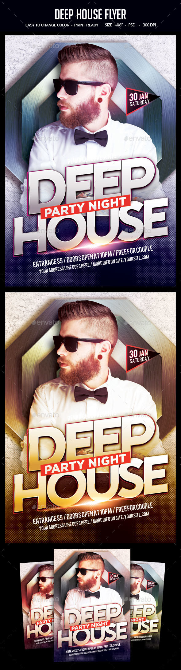 Deep House Flyer - Clubs & Parties Events