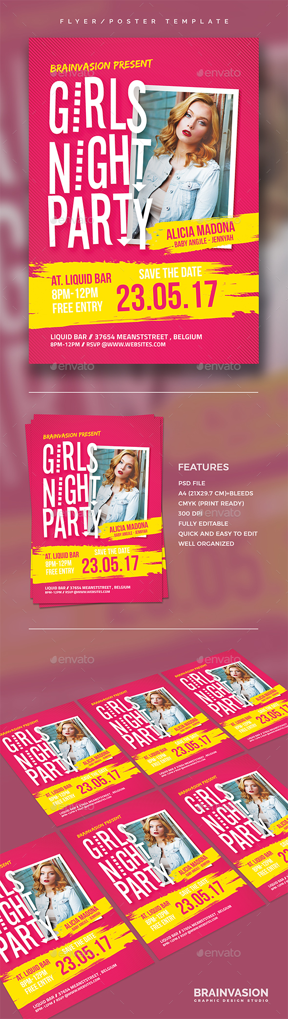 Girls Party Flyer Template - Concerts Events