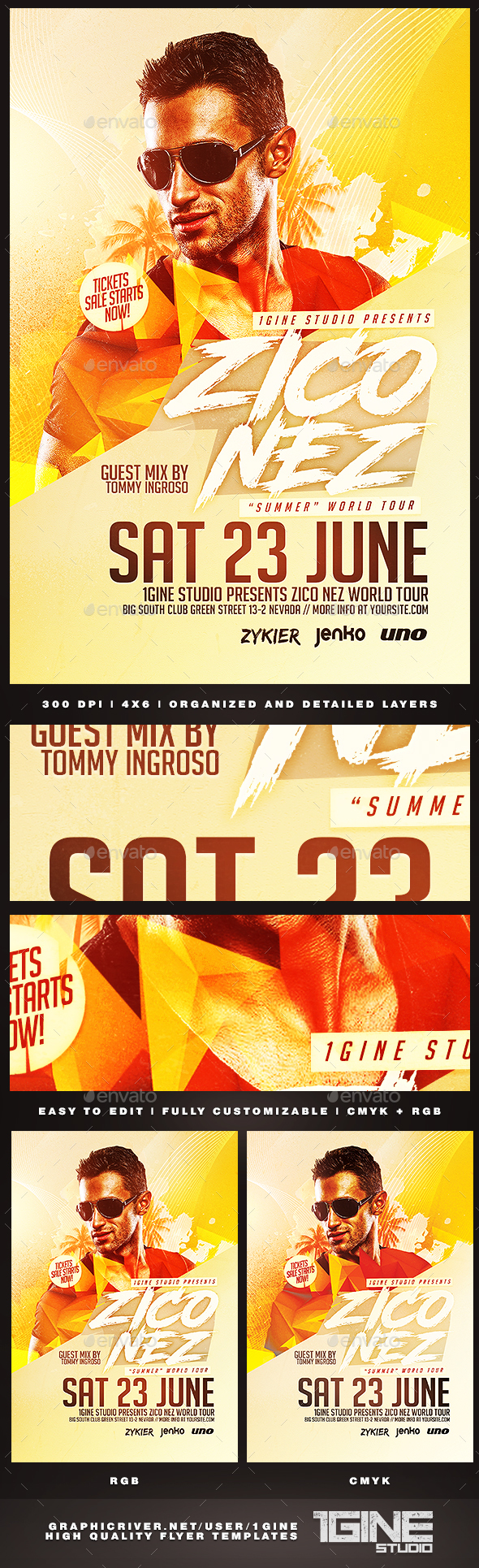 Summer DJ Flyer Template v2 - Clubs & Parties Events