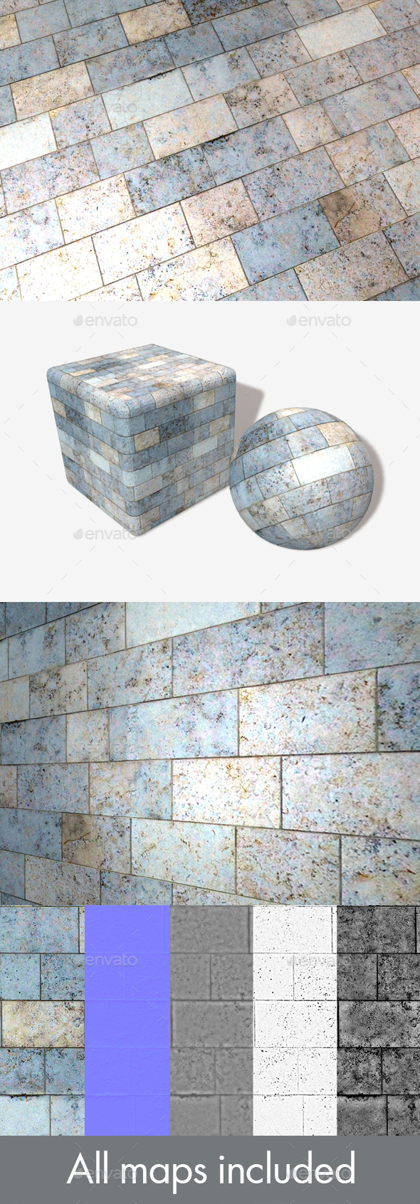 Blue Marble Bricks - 3Docean 19671370