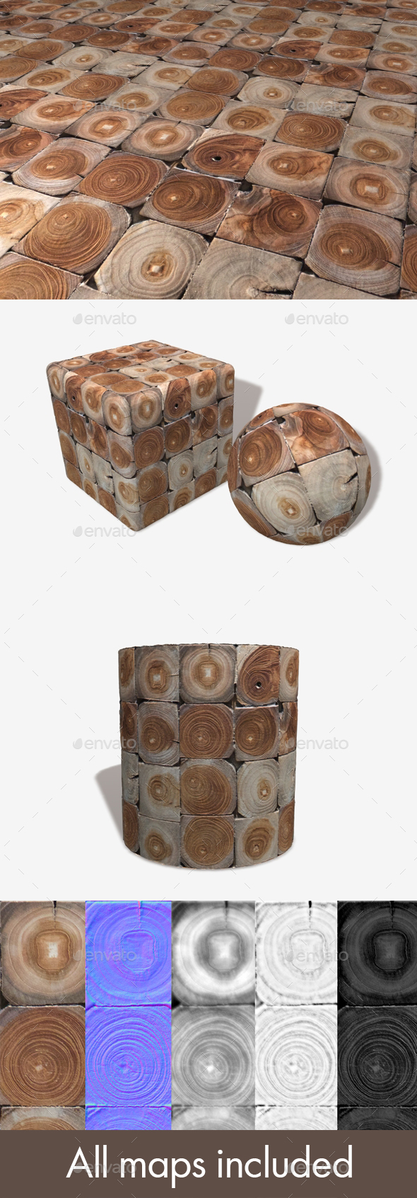 Decorative Wooden Tiles - 3Docean 19671397