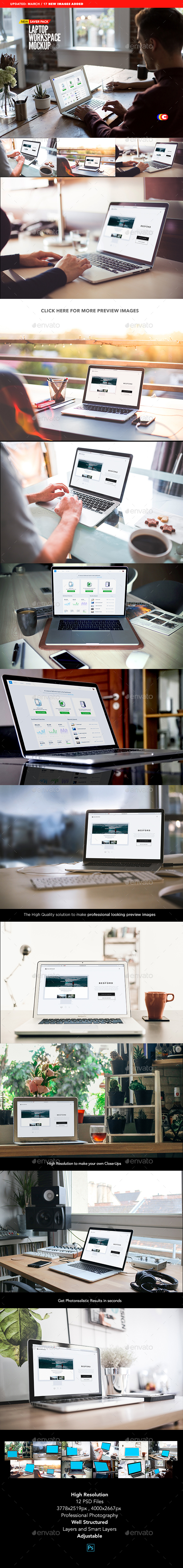 Laptop Display Mock-Up | Workspace Edition - Laptop Displays