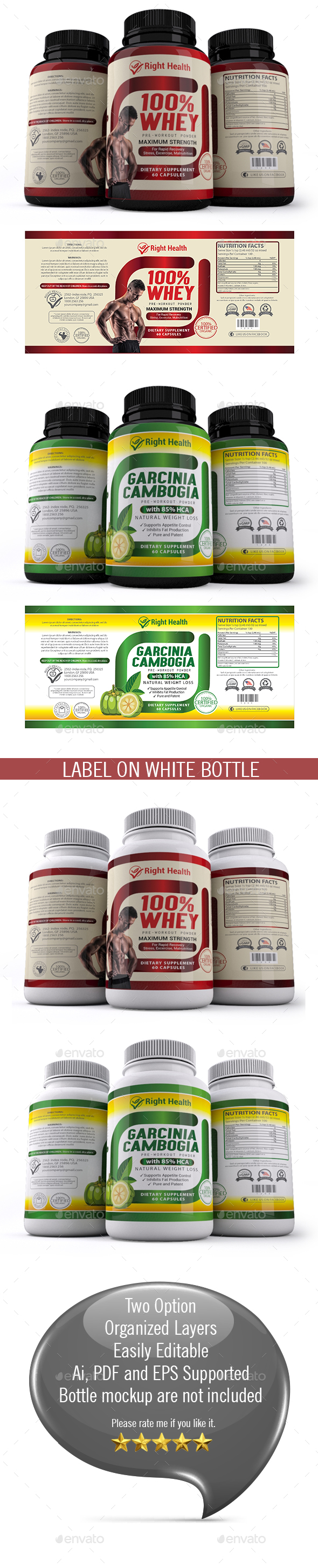 Supplement Label Templates 012 - Packaging Print Templates