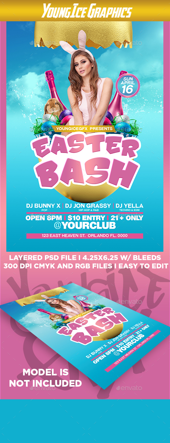 Easter Bash Flyer Template - Clubs & Parties Events