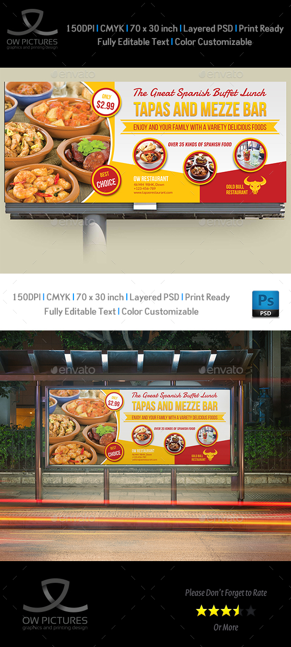 Restaurant Billboard Template Vol.10