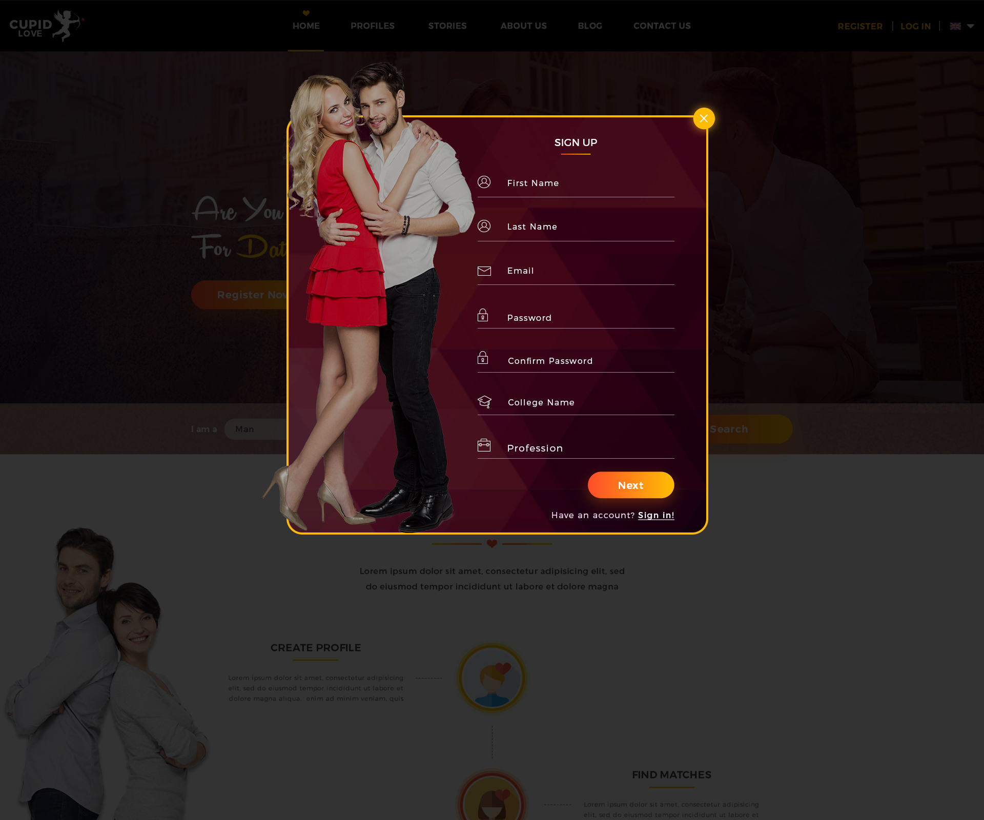 dating website psd