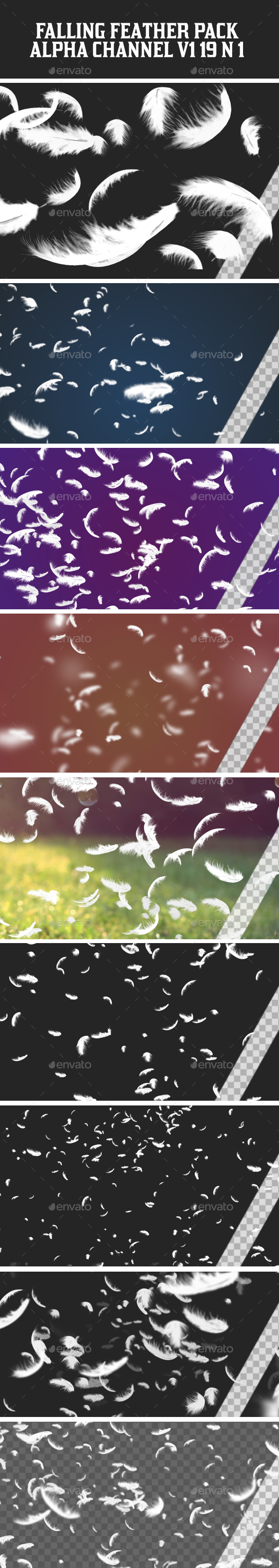 Falling Feather Pack V1 19 in 1 - Nature Backgrounds