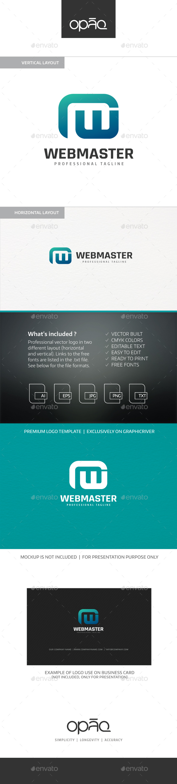 Webmaster W and M Letter Logo - Letters Logo Templates