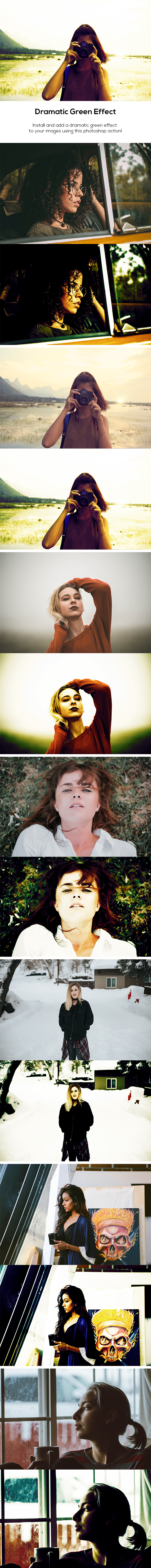 Dramatic Green Effect - Photo Effects Actions