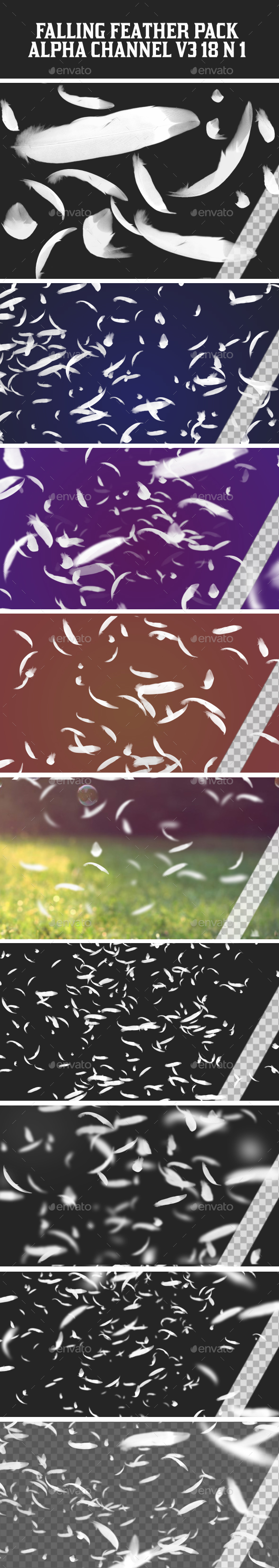 Falling Feather Pack V3 18 in 1 - Nature Backgrounds