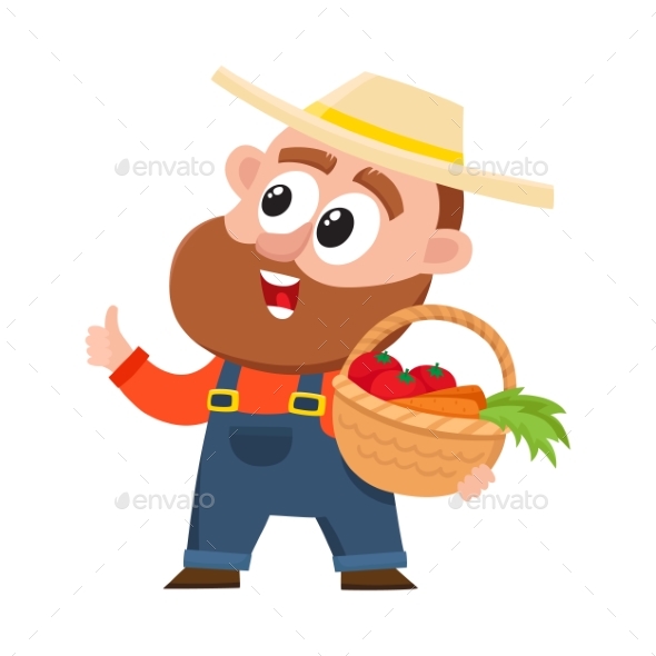 Gardener Character in Overalls - People Characters