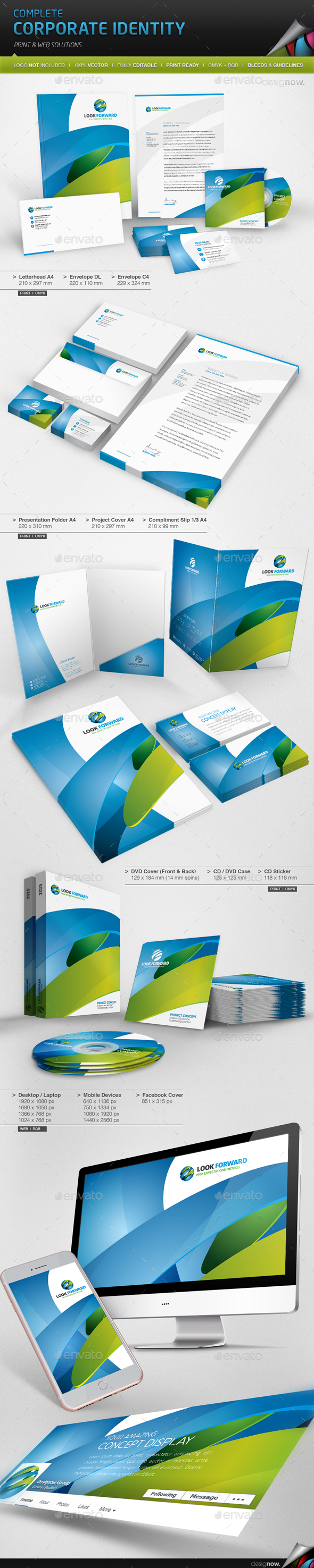 Corporate Identity - Look Forward - Stationery Print Templates